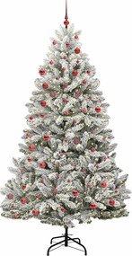 vidaXL Τεχνητό Χριστουγεννιάτικο Δέντρο Πράσινο και Λευκό 210 cm