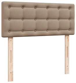 Οθωμανικό κρεβάτι με στρώματα &amp; LEDs Cappuccino Faux Leather - Καφέ