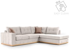 Γωνιακός καναπές αριστερή γωνία Boston ύφασμα cream-mocha 280x225x90εκ Υλικό: FABRIC 168-000019