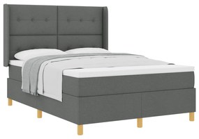 vidaXL κρεβάτι Box Spring με στρώμα  Γκρι 160x200 εκ. Υφάσματος