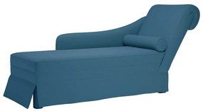 vidaXL Σαλόνι πολυθρόνας με μαξιλάρι και δεξί μπράτσο μπλε βελούδο