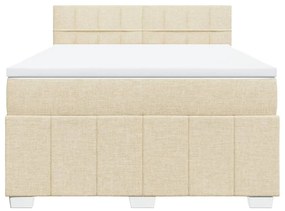 vidaXL Κρεβάτι Boxspring με Στρώμα Κρεμ 160x200 εκ. Υφασμάτινο