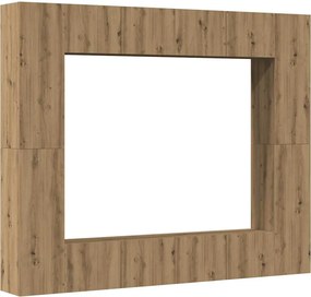 vidaXL 8 τεμαχίων σετ επίτοιχου ντουλαπιού τηλεόρασης Artisan Oak