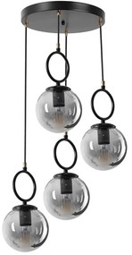 Φωτιστικό Οροφής Morino 846STL2820 Φ30x70cm 4xE27 40W Black Opviq