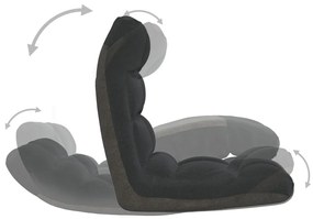 vidaXL Καρέκλα Δαπέδου Πτυσσόμενη Μαύρη Υφασμάτινη