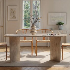 Τραπέζι Sablin Megapap χρώμα travertine 180x89,5x75εκ.