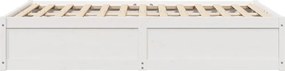 vidaXL Σκελετός Κρεβ. Χωρίς Στρώμα Λευκό 135x190 εκ Μασίφ Πεύκο