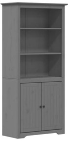 vidaXL Βιβλιοθήκη BODO Γκρι 82x40x173 εκ. από Μασίφ Ξύλο Πεύκου
