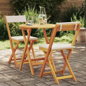 vidaXL Σετ Μπιστρό Κήπου με μαξιλάρι 3 pcs Καφέ Μασίφ ξύλο ακακίας