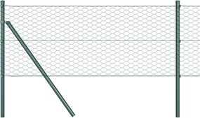 vidaXL Φράχτης Εξαγώνου Πράσινο 0,6 x 50 μ. PVC