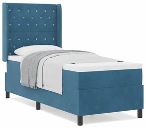 vidaXL Κρεβάτι με ελατήρια με κεφαλάρι Μπλε 80 x 200 cm Βελούδο