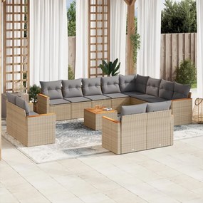 vidaXL Patio Sofa Set 12-θέσια Μικτό μπεζ