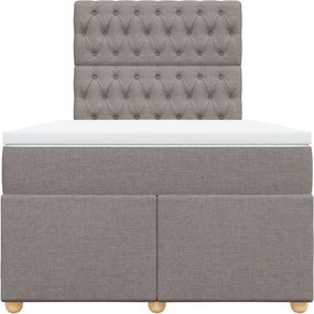 vidaXL Κρεβάτι Boxspring με Στρώμα Taupe 120x200 εκ. Υφασμάτινο