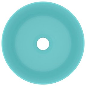 vidaXL Νιπτήρας Πολυτελής Στρογγυλός Αν.Πράσινο Ματ 40x15 εκ Κεραμικός