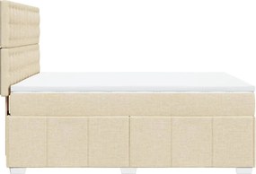 vidaXL Κρεβάτι Boxspring με Στρώμα Κρεμ 160x200 εκ. Υφασμάτινο