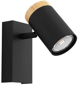 Φωτιστικό Τοίχου - Απλίκα Cartagena 39647 6,5x13cm 1xGu10 4,5W Black-Brown Eglo Steel,Wood