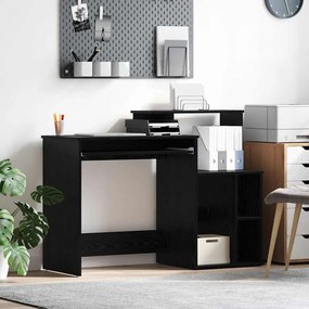 vidaXL Γραφείο με αποθήκευση Μαύρη δρυός 120.5x44x88.5 εκ Επεξεργασμένο ξύλο