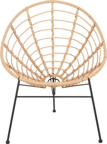 ΠΟΛΥΘΡΟΝΑ ΤΥΠΟΥ ΦΩΛΙΑ ΜΕΤΑΛΛΙΚΗ ALLEGRA HM5458.11 ΜΕ WICKER ΜΠΕΖ 73x78x88Υεκ.