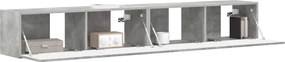 vidaXL Ντουλάπι Τηλεόρασης Τοίχου 2 pcs Σκυρόδεμα Επεξεργασμένο Ξύλο