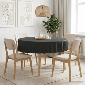 vidaXL Ύφασμα Τραπέζης Σκούρο Γκρι Διάμ. 140 cm Γύρος