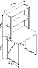 Γραφείο εργασίας Pope Megapap χρώμα pine oak 73x52x146εκ.