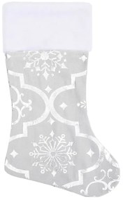 vidaXL Ποδιά Πολυτελείας Χριστουγ. Δέντρου Λευκή Κάλτσα 122εκ Υφασμ.