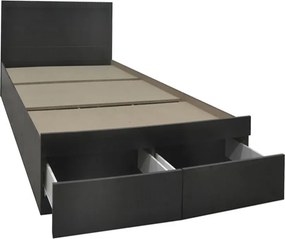 Κρεβάτι με στρώμα και συρτάρι Olympus-Perfecto pakoworld wenge 100x200εκ