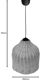 ΦΩΤΙΣΤΙΚΟ ΟΡΟΦΗΣ ZIQUEL INART RATTAN ΣΕ ΦΥΣΙΚΗ ΑΠΟΧΡΩΣΗ Φ60X99ΕΚ