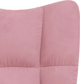 vidaXL Πολυθρόνα Relax Ροζ Βελούδινη