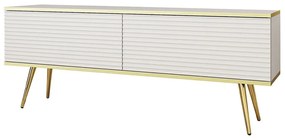 Έπιπλο Τηλεόρασης Oro P_ORO_STVb_MDF_GL 135x32x53cm White-Gold