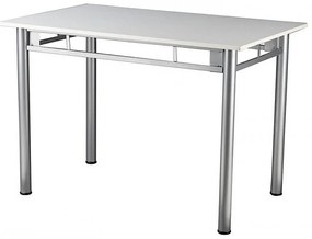 Τραπέζι μεταλλικό σε χρώμα ασημί/λευκό 100x60x78