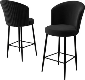 Σκαμπό Μπαρ 4τμχ Μαύρο FORA 46x40x107