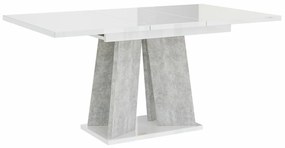 Τραπέζι Goodyear 107, Σκυρόδεμα, Γυαλιστερό λευκό, 75x90x120cm, 59 kg, Επιμήκυνση, Πλαστικοποιημένη μοριοσανίδα | Epipla1.gr