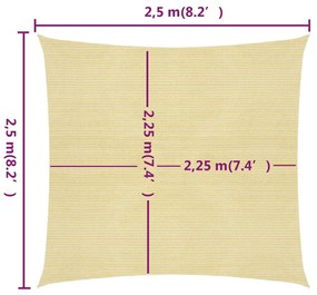 ΠΑΝΙ ΣΚΙΑΣΗΣ ΜΠΕΖ 2,5 X 2,5 Μ. ΑΠΟ HDPE 160 ΓΡ./Μ² 311108