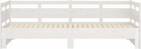 vidaXL Καναπές Κρεβάτι Συρόμενος Λευκός 2x(90x200) εκ. από Μασίφ Πεύκο