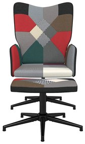 vidaXL Πολυθρόνα Relax Σχέδιο Patchwork Υφασμάτινη με Σκαμπό