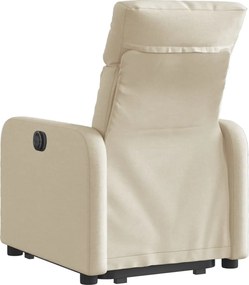 vidaXL Πολυθρόνα Ανακλινόμενη με Ανύψωση Κρεμ Υφασμάτινη