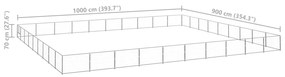 vidaXL Σπιτάκι Σκύλου Ασημί 90 μ² Ατσάλινο