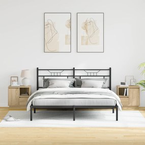 vidaXL Κομοδίνα  με LED 2 τεμάχια Σομόνα Δρυ 50x34.5x50 εκ.