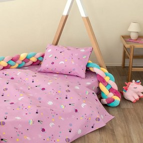 Σεντόνια Βρεφικά PP101 Με Λάστιχο (Σετ 3τμχ) Pink Palamaiki Cradle 100% Βαμβάκι