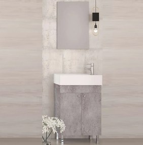 Drop Litos 50x26 Granite - Έπιπλο Μπάνιου Με Νιπτήρα &amp; Καθρέπτη