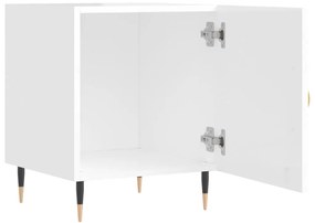 vidaXL Κομοδίνα 2 τεμ. Γυαλ. Λευκό 40 x 40 x 50 εκ. από Επεξεργ. Ξύλο