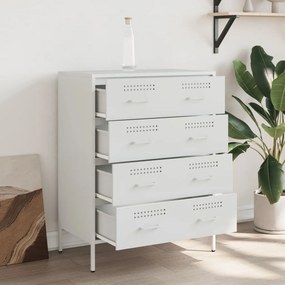 vidaXL Μπουφές Λευκός 68x39x89 εκ. από Ατσάλι