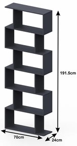 Βιβλιοθήκη Sezen pakoworld σε λευκή απόχρωση 70x24x191.5εκ (1 τεμάχια)