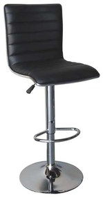 Σκαμπώ Alfi Bar Χρώμιο/PU Μαύρο 41x50x59/94-80/115cm (Σετ 2 ΤΕΜ)