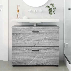 vidaXL Ντουλάπι Μπάνιου Γκρίζο Σονομα 76,5 x 35 x 64 εκ