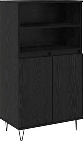 vidaXL Highboard Μαύρο 60 x 36 x 110 εκ. Επεξεργασμένο ξύλο