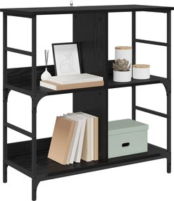 vidaXL Ράφι Βιβλίων Μαύρη δρυς 78.5 x 33 x 82 εκ Επεξεργασμένο ξύλο