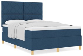 vidaXL Κρεβάτι με Στρώμα Μπλε 160x200 εκ. Ύφασμα