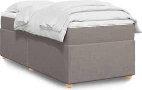 vidaXL Κρεβάτι Boxspring με Στρώμα Taupe 90x190 εκ.Υφασμάτινο